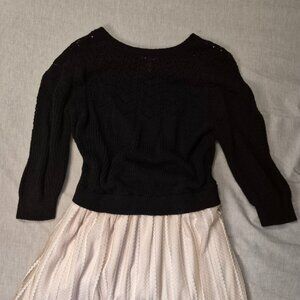 Black and Ivory Twofer Dress